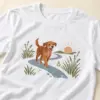 Morning Dog Walk Unisex Graphic T-Shirt — detail illustrative mockup