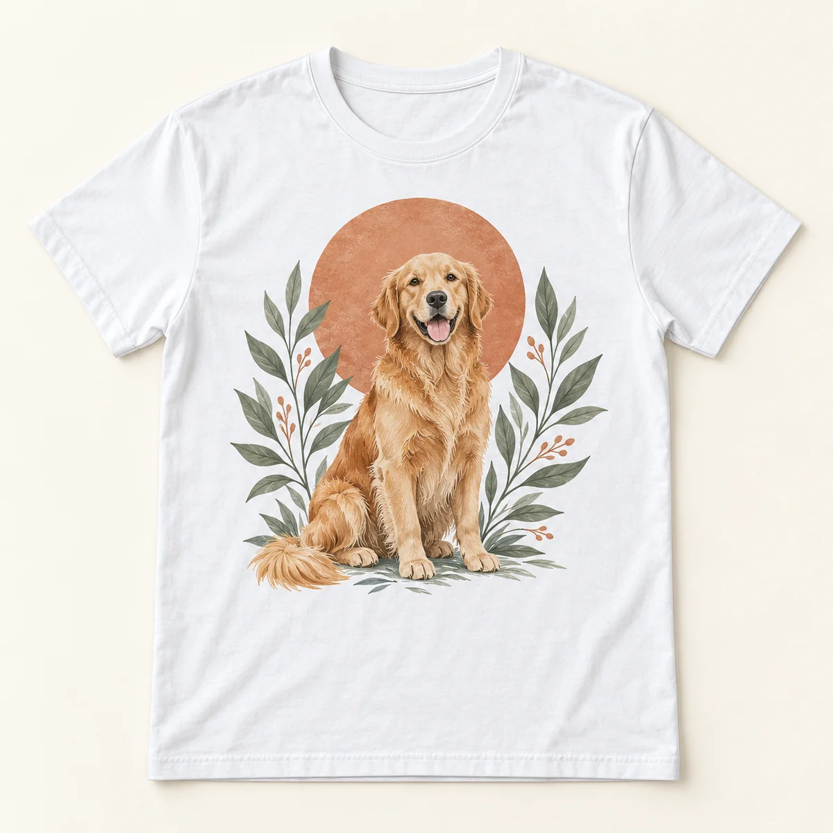 Golden Retriever Sun Unisex Graphic T-Shirt — main illustrative mockup