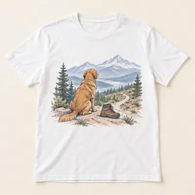 Dog Dad Trail Notes Unisex Graphic T-Shirt — main illustrative mockup