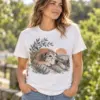 Senior Dog Soft Steps Unisex Graphic T-Shirt — lifestyle illustrative mockup