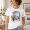 Tabby Window Watch Unisex Graphic T-Shirt — lifestyle illustrative mockup