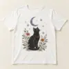 Black Cat Moonlight Unisex Graphic T-Shirt — main illustrative mockup