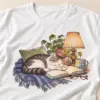 Cat Mom Reading Nook Unisex Graphic T-Shirt — detail illustrative mockup