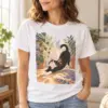 Tuxedo Cat Sunbeam Unisex Graphic T-Shirt — lifestyle illustrative mockup