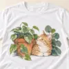 Ginger Cat Plant Club Unisex Graphic T-Shirt — detail illustrative mockup