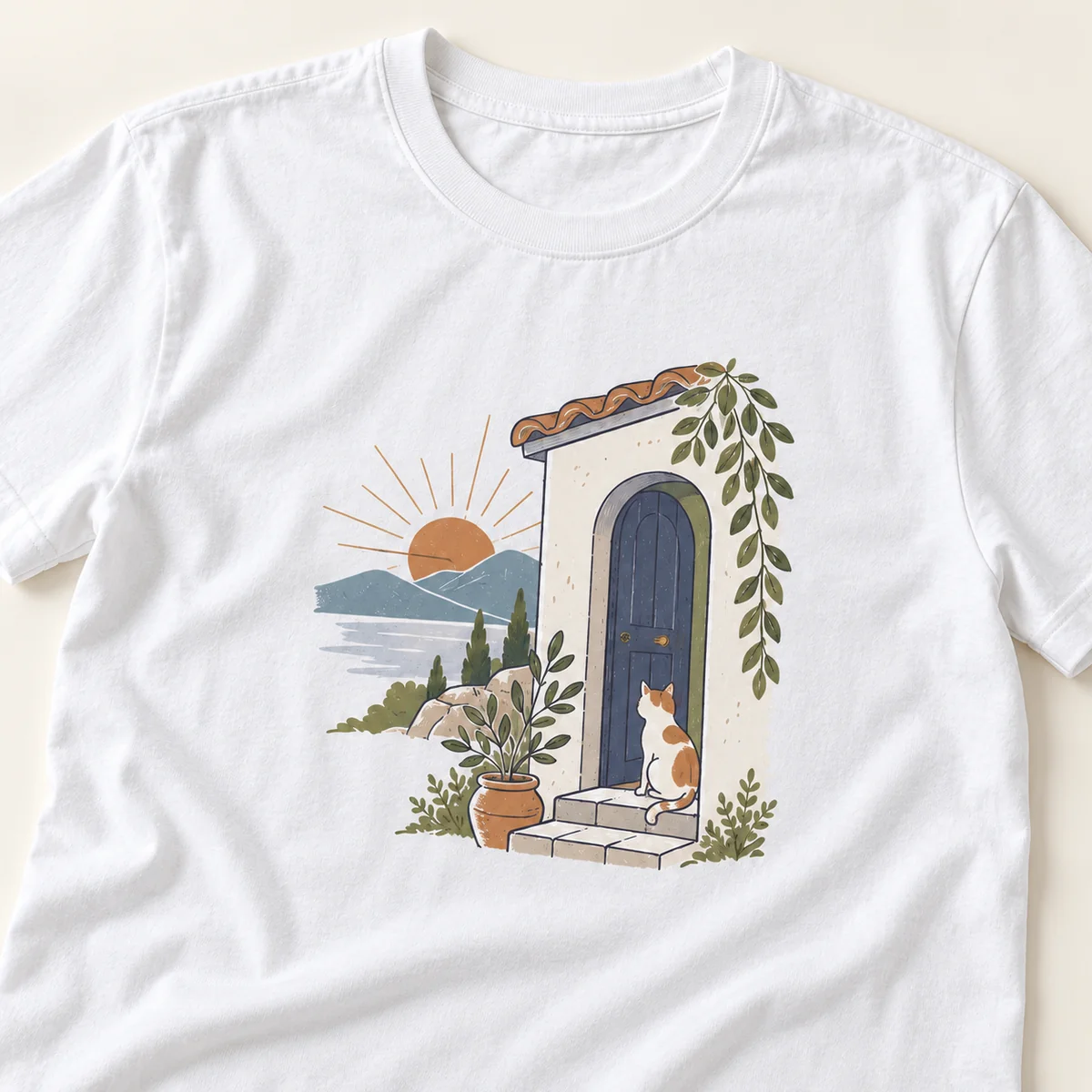Rescue Cat New Home Unisex Graphic T-Shirt — detail illustrative mockup