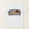 Two Cats One Sofa Unisex Graphic T-Shirt — main illustrative mockup