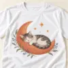 Sleepy Cat Stargazer Unisex Graphic T-Shirt — detail illustrative mockup