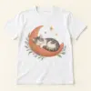 Sleepy Cat Stargazer Unisex Graphic T-Shirt — main illustrative mockup