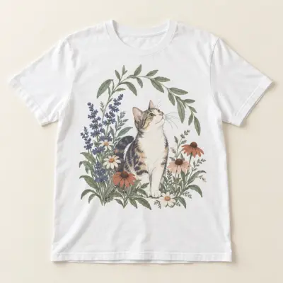 Whisker Garden Friend Unisex Graphic T-Shirt — main illustrative mockup