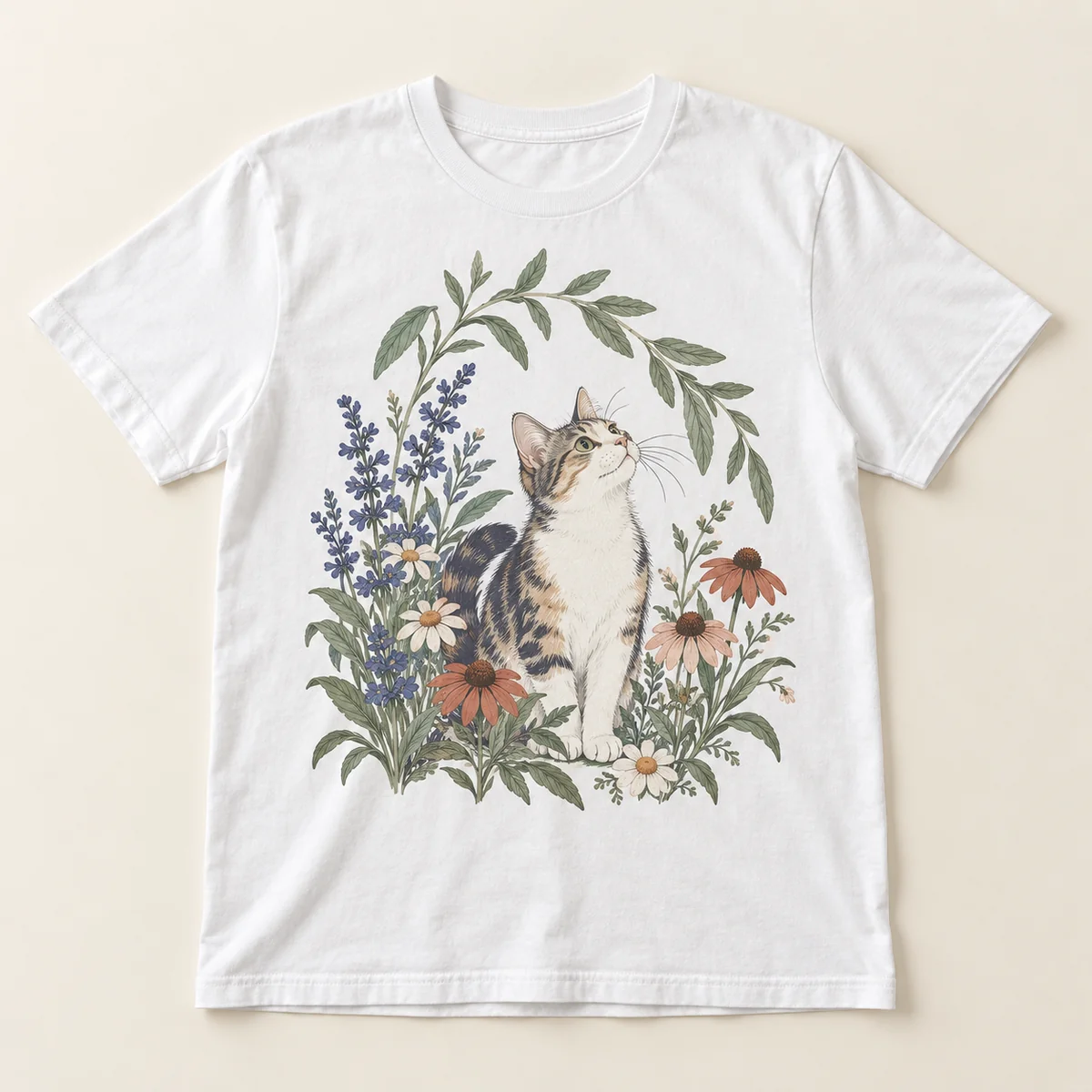 Whisker Garden Friend Unisex Graphic T-Shirt — main illustrative mockup